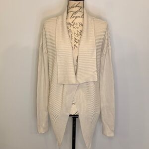 Banana Republic merino wool blend ribbed draped open front cardigan sweater M